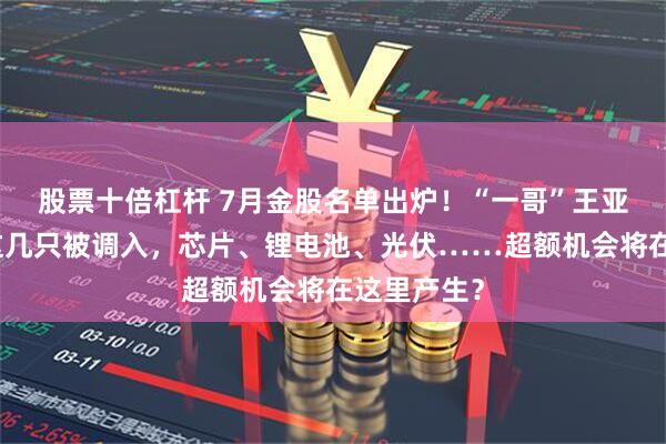 股票十倍杠杆 7月金股名单出炉！“一哥”王亚伟看上的这几只被调入，芯片、锂电池、光伏……超额机会将在这里产生？