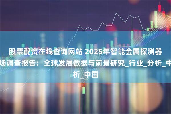 股票配资在线查询网站 2025年智能金属探测器市场调查报告：全球发展数据与前景研究_行业_分析_中国